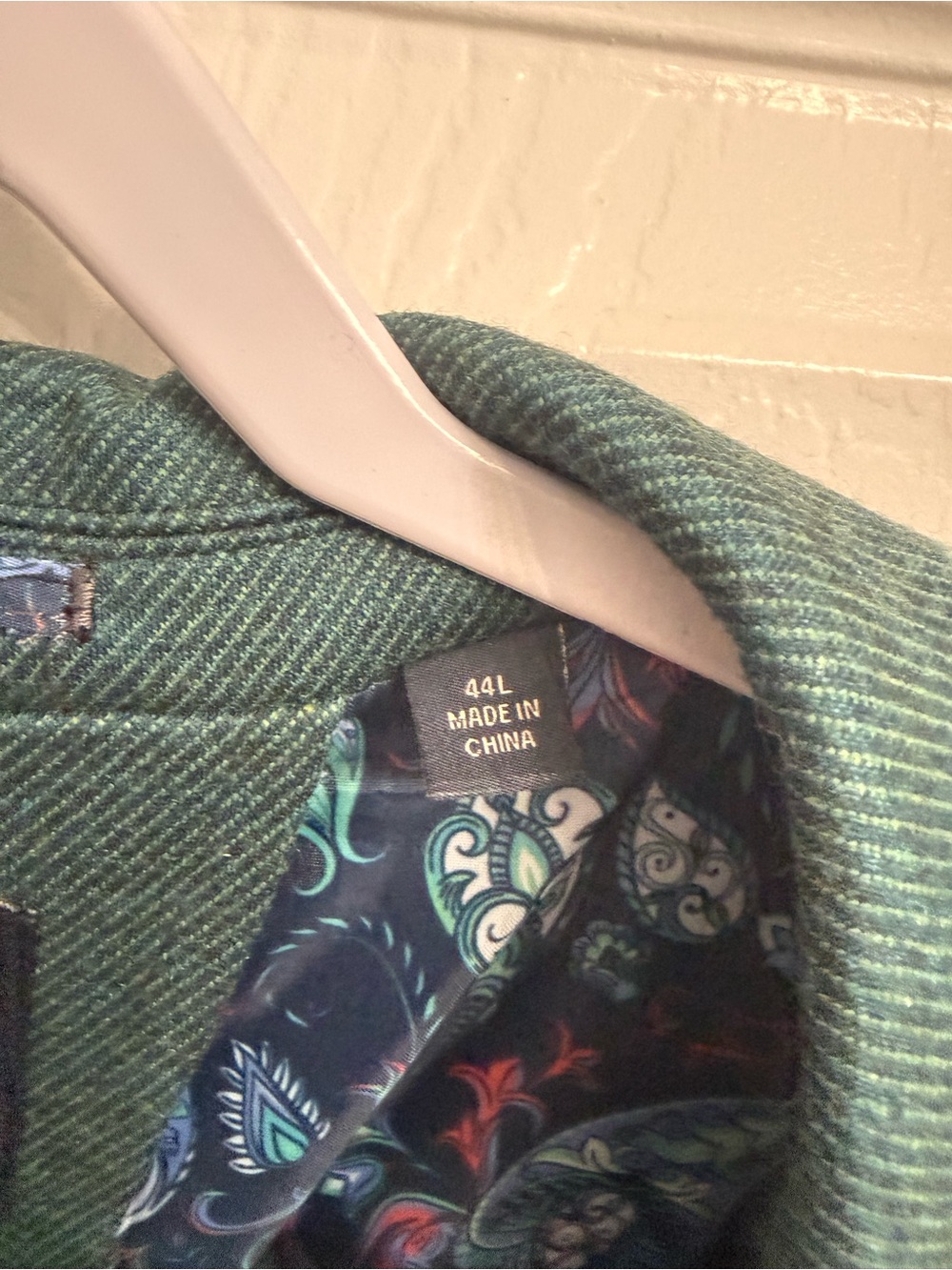 Tailorbyrd Green Sport Coat Blazer 44L Paisley Lined Modern Fit Jacket - Picture 6 of 9